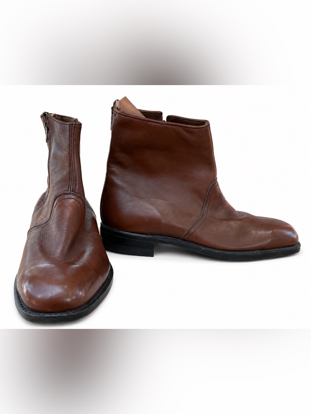 vintage Santa Rosa Brand Side-Zip Steel Toe Dress Safety Boots
